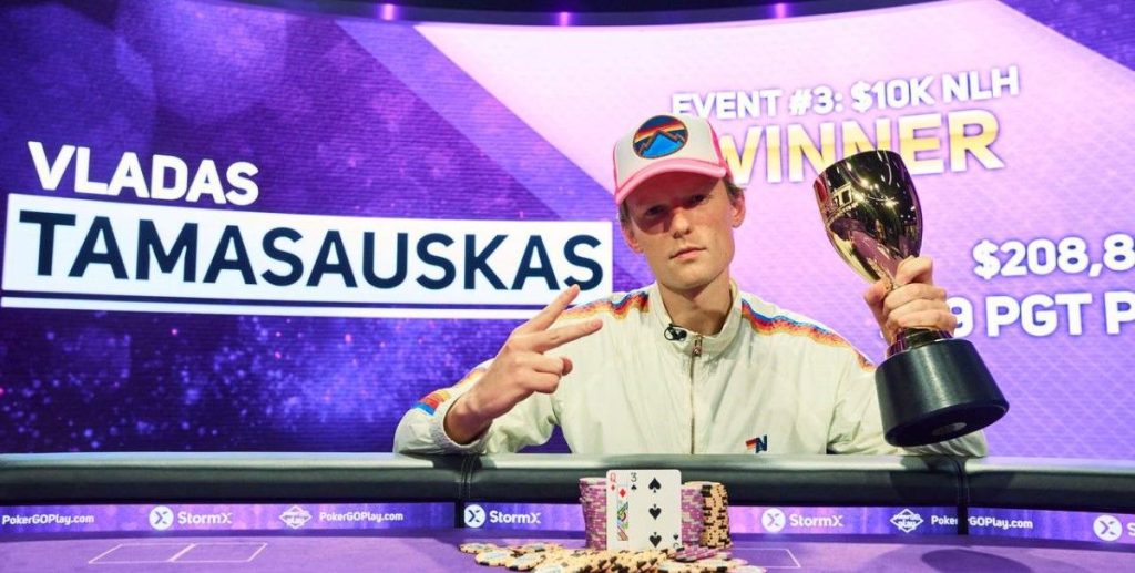 Vladas Tamasauskas leads at Poker Masters 2023